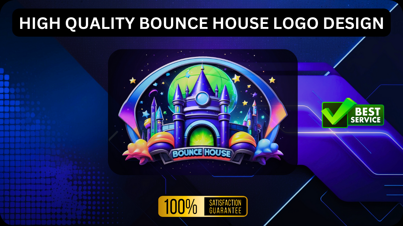 bounce house logo, bounce house, bounce house website design, bounce house logo design